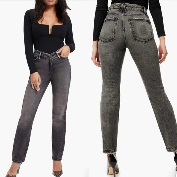 Good American Denim - Good American Boot Cut Jeans in Washed Gray